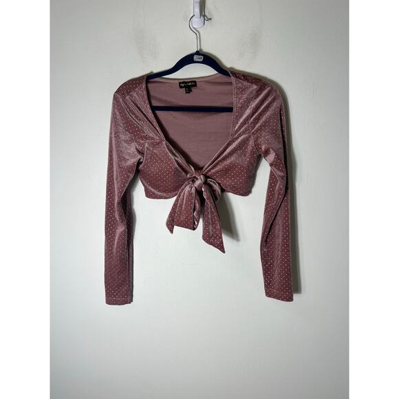 Kaylee Collection Mauve Cropped Top and Pants Set Sz S - Picture 1 of 6